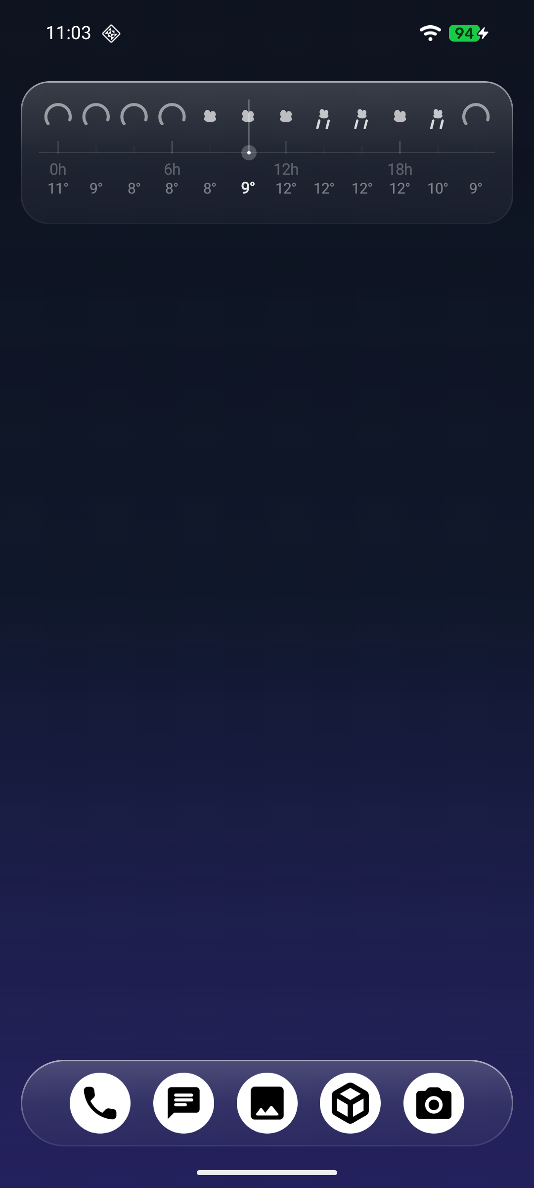 Glide Launcher Home Screen with minimalist Weather Widget