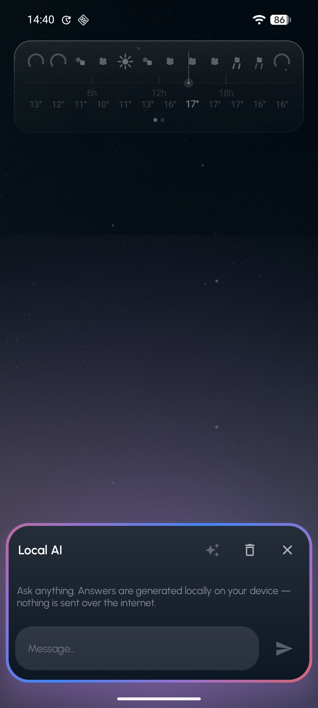Glide Launcher local AI chat